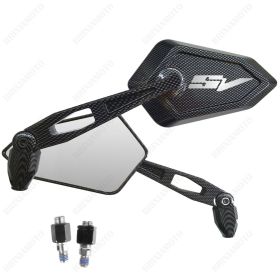 MIRRORS MIRROR STREET CARBON LOOK SILVER LOGO SUZUKI SV 650