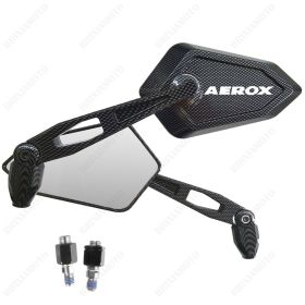 RETROVISEURS STREET CARBON LOOK LOGO BLANC YAMAHA AEROX 50 100