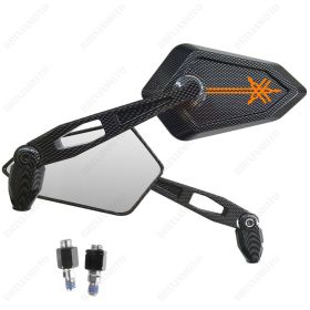 SPECCHIETTI STREET CARBON LOOK LOGO ARANCIO YAMAHA DIAPASON