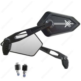 RETROVISEURS STREET CARBON LOOK LOGO BLANC YAMAHA DIAPASON