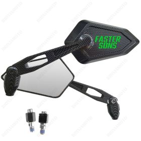 MIRRORS MIRROR STREET CARBON LOOK GREEN LOGO YAMAHA FASTER SONS
