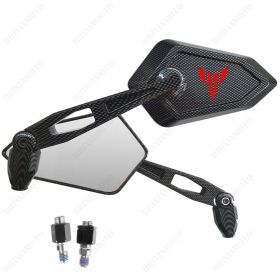 RETROVISEURS STREET CARBON LOOK LOGO ROUGE YAMAHA STEMMA MT