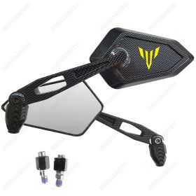 RETROVISEURS STREET CARBON LOOK LOGO JAUNE YAMAHA STEMMA MT