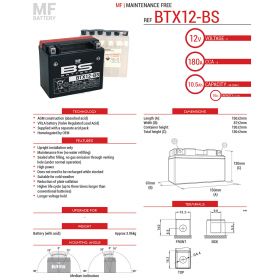BS BATTERY 300603 MOTORCYCLE BATTERY