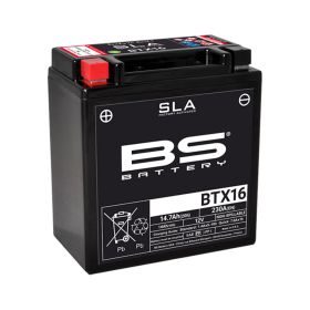 BS BATTERY PRECHARGED SLA BTX16 YTX16-BS