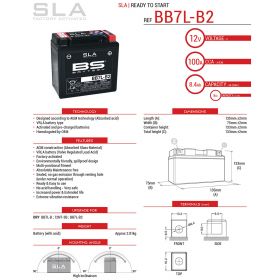 BATTERIA BS BATTERY SLA BB7L-B2 YB7L-B2