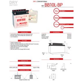 BS BATTERY 310558 MOTORCYCLE BATTERY