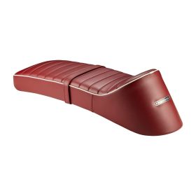Sella sportiva TREZZI Giuliari rosso porpora RAL 3004 cucitura bianco per Lambretta 125 GP