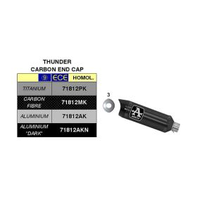 ARROW Thunder Schalldämpfer alu dunkle Kohlenstoff-Endkappe Sammler Yamaha Tracer 900