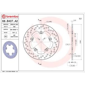 Disco freno fisso BREMBO 68B407A2 serie oro D.250 spessore 5,5mm 5 fori per SUZUKI