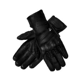 REBELHORN RUNNER Black Leather Motorcycle Gloves for Men