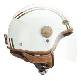 Jet Helm CGM 191I PIX ITALIA Grün Weiß Rot Langes Visier Größe M