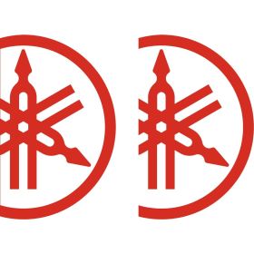 COPPIA ADESIVI ROSSO LOGO 3/4 14 X 9 CM