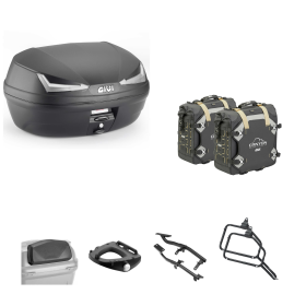 Kit de top case GIVI SIMPLY IV TECH CANYON Noir Fumé 45/30L pour HONDA XL TRANSALP