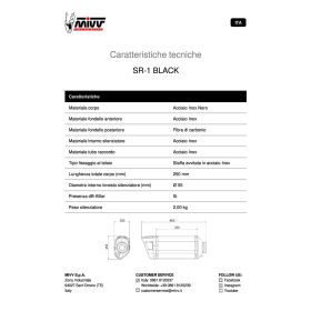MIVV genehmigte komplette Auspuffanlage SR-1 hoch schwarz für SUZUKI GSX-8R