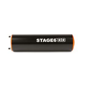 Silencieux STAGE6 50-80CC noir/orange gauche