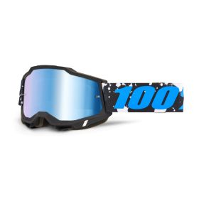 100% ACCURI 2 CALLISTO Motocross-Helm mit blauer verspiegelter Linse