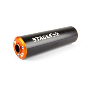 Silencieux STAGE6 50-80CC noir/orange droit