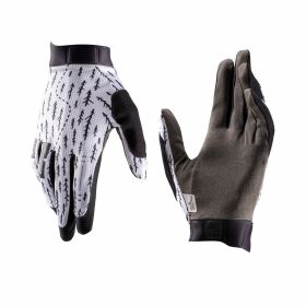 LEATT 1.0 GripR MTB Gloves White MicronGrip Palm Touchscreen Compatible