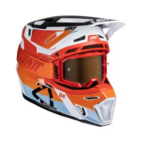 Casque motocross LEATT Moto 8.5 Composite Glamis orange avec masque 5.5