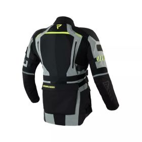 Giacca moto uomo REBELHORN PATROL grigia/nera/gialla fluo