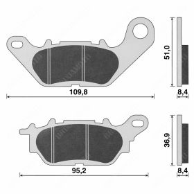 Jeu de plaquettes de frein avant C4 pour Yamaha Vity/YBR 125