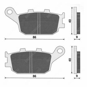Paire de plaquettes de frein arrière C4 pour Yamaha YZF R6 600
