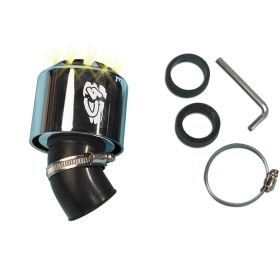 C4 Silber 45° Sportluftfilter D 35-28mm mit LED