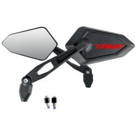 Schwarzes Street Mirror Paar mit rotem BENELLI TRK 502 TRK 502 X Logo