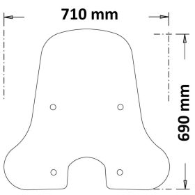 Pare-brise interchangeable ISOTTA 690x709mm pour PIAGGIO