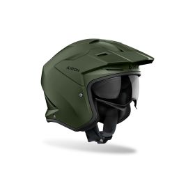 Casque Jet Trial AIROH Kombakt Vert Militaire Mat