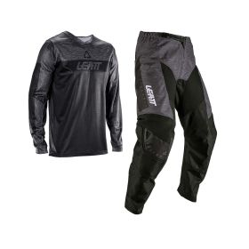 LEATT Moto 3.5 Ride Kinder Set Stealth Schwarz Grau Trikot und Hose