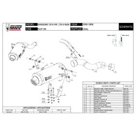 Marmitta Slip-on MIVV Oval omologata in acciaio inox per KAWASAKI zx-6 rr 2005-2006