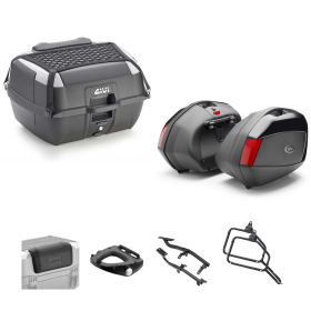 GIVI B45+ top case and V35 luggage black gray/red 45/35L for SUZUKI DL V STROM