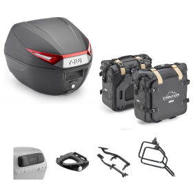 Kit GIVI bauletto C30 borsa CANYON nero rosso 30/25L per YAMAHA