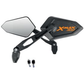 Pair de rétroviseurs noirs Street Mirror avec logo orange YAMAHA XMAX 300