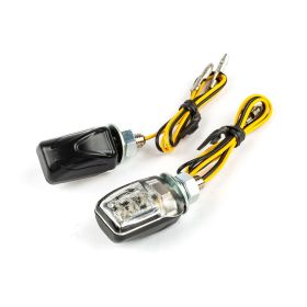 Coppia Frecce Universali MICRO 6 LED STR8 Nero Trasparente Omologate