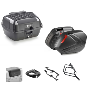 GIVI B45+ Top Case Kit V37 Black Gray/Red 45/37L for SUZUKI DL V-STROM