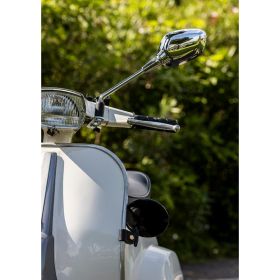 Specchietto manubrio FAR sinistro cromo con kit montaggio per Piaggio