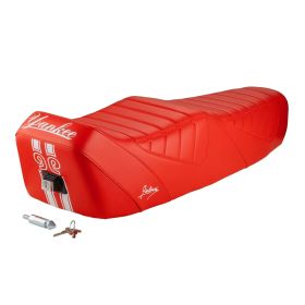 Sella NISA Giuliari Yankee rosso con serratura per Vespa PX80/200/PE