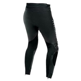 Pantaloni moto uomo REBELHORN in pelle VELOCE neri/bianchi