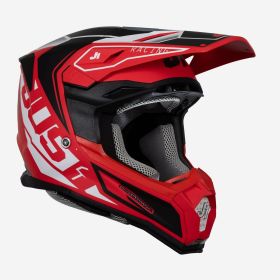 Casco Motocross JUST1 J22-F TALENT nero/rosso opaco
