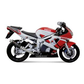 MIVV Schwarzer Slip-On Auspuff GP genehmigt für YAMAHA YZF 600 R6 1999-2002