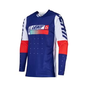 Maillot motocross LEATT Moto 4.5 Lite Royal bleu blanc filet élastique