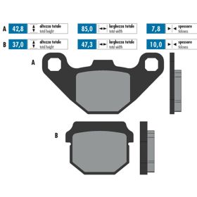 POLINI ORIGINAL brake pad pair 42.8x85x7.8/37x47.3x10 mm
