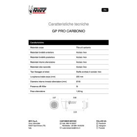 MIVV genehmigte komplette Auspuffanlage GPpro hochcarbon für YAMAHA MT-07