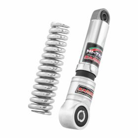 Amortisseur avant HiTech 155 mm corps en carbone chrome ressort argent +25%
