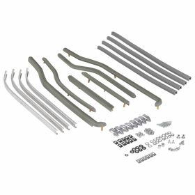 Kit CASA LAMBRETTA listelli pedana con 4 barre anteriori e 6 posteriori gommate