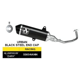 Marmitta completa ARROW racing Urban nero alluminio fondello inox per Honda FORZA 350