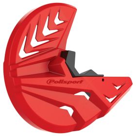 Cache disque de frein rouge POLISPORT et fourche inférieure
